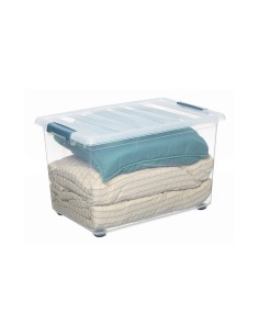 Caja katla transparente 57l con ruedas y asas ergonomicas 59 x 39 x 36,5 cm