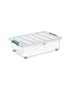 Caja katla transparente 28l con ruedas y asas ergonomicas 59 x 39 x 18,5 cm 2