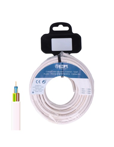 Carrete manguera tubular h05vv-f 3 g 1,00 mm² blanca, 50 m