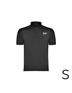 *merchandising* polo negro talla-s manga corta bordado edm