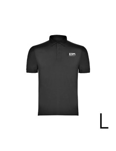 *merchandising* polo negro talla-l manga corta bordado edm