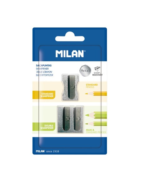Sacapuntas de aluminio, blister 2 uds