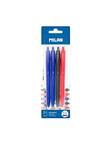 Boligrafos pack negro, rojo, 2 x azul