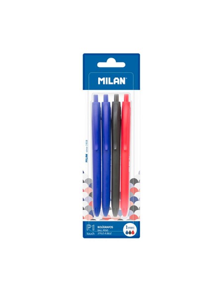 Boligrafos pack negro, rojo, 2 x azul