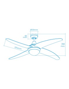 Ventilador de techo modelo caspio. color plateado/niquel. potencia: 60w aspas: ø132cm con mando a distancia edm 2