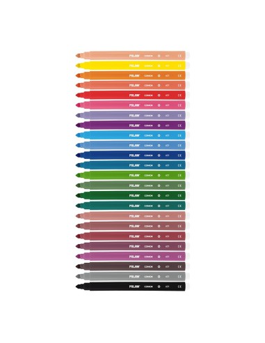 Rotuladores base agua punta conica ø5 mm colores surtidos, 24 uds