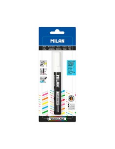 Rotulador borrables fluoglass 2 - 4 mm blanco en blister 2