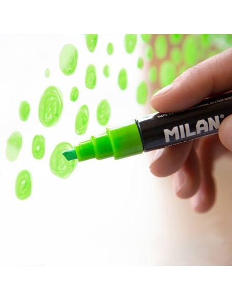 Rotulador borrables fluoglass 2 - 4 mm verde en blister