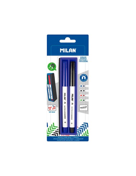 Borrador magnetico + 4 rotuladores para pizarra blanca