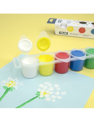 Caja con 6 tarros de pintura para dedos 25 ml