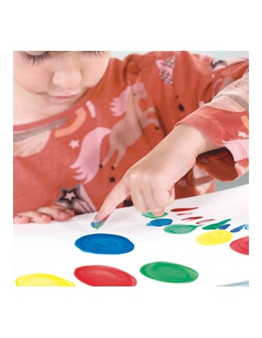 Caja con 6 tarros de pintura para dedos 25 ml