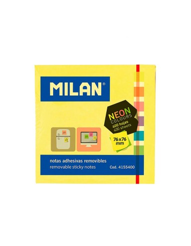 Bloc 400 notas adhesivas nuevos colores fluor 76 x 76 mm