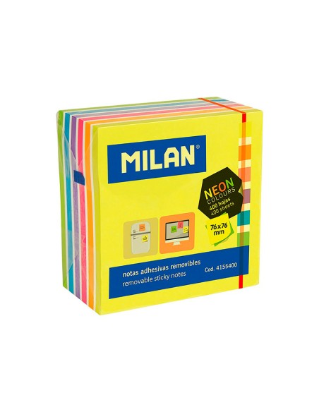 Bloc 400 notas adhesivas nuevos colores fluor 76 x 76 mm