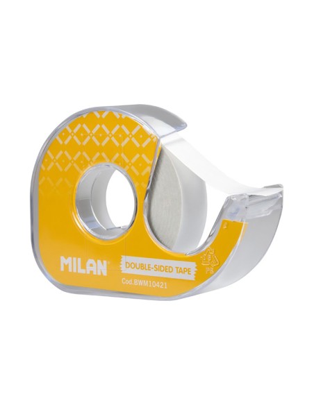 Dispensador amarillo de cinta adhesiva doble cara 15 mm x 10 m