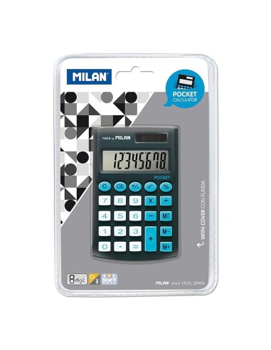 Calculadora pocket negra 8 digitos con funda en...