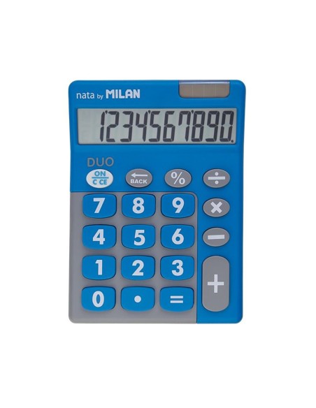 Calculadora duo 10 digitos azul teclas grandes en blister