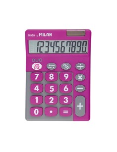 Calculadora duo 10 digitos rosa teclas grandes en blister 2