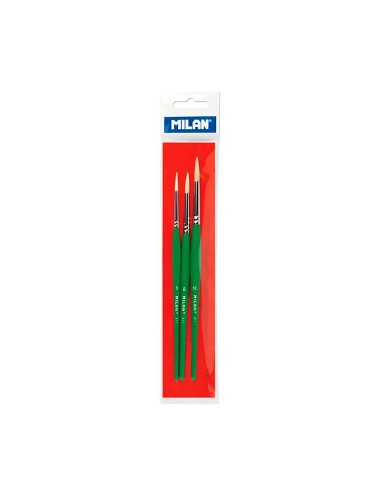 Pinceles escolares para cola y tempera serie 511 n° 6 , 8 y 10, blister 3 uds
