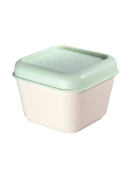 Recipiente para alimentos cuadrado 0,33 l tapa verde milan