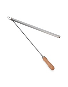 Varilla portaperiódicos aluminio con mango de madera 2