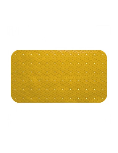 Alfombra de ducha interior rectangular antideslizante mostaza 69 x 39 cm