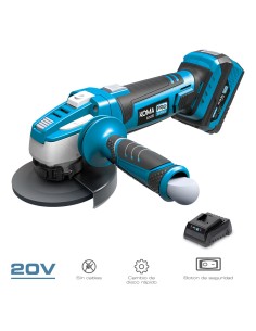 Kit maletin amoladora 20 v con 1 bateria 4.0ah y cargador 08772. 28,9 x 27 cm. pro series battery