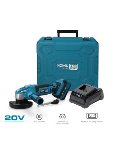 Kit maletin amoladora 20 v con 1 bateria 4.0ah...