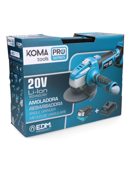 Kit maletin amoladora 20 v con 1 bateria 4.0ah y cargador 08772. 28,9 x 27 cm. pro series battery