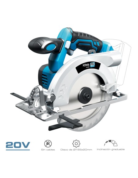 Sierra circular 20 v (no incluye bateria y cargador) 30,1x21,5cm