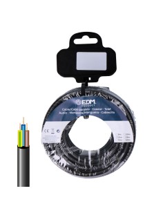 Carrete manguera tubular h05vv-f 3 g 1,00 mm² negra, 25 m