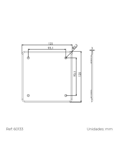Tapa cuadrada para caja 100x100mm con tornillos...