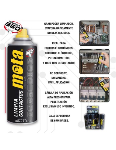 Spray limpiador de contactos electrico 216ml...