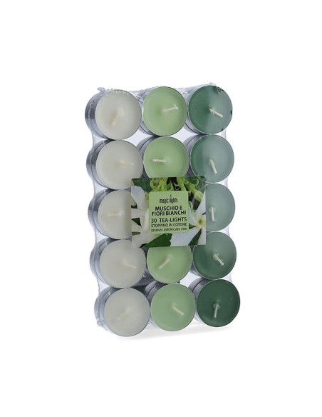 Pack 30 unid. velas con aroma musk-flores blancas 3,7cm magic lights