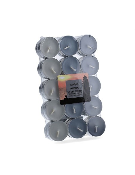 Pack 30 unid. velas con aroma sándalo 3,7cm magic lights