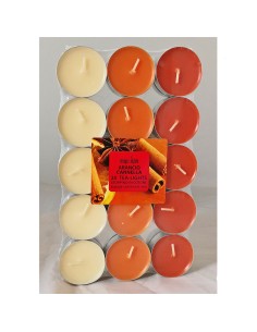Pack 30 unid. velas con aroma naranja-canela 3,7cm magic lights
