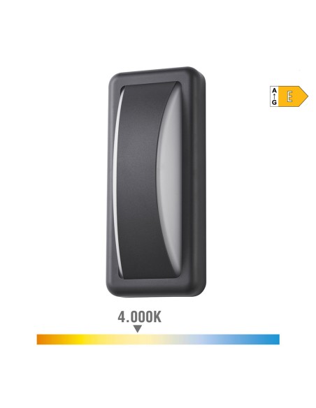 Aplique led rectangular 6 w 200 lm 4000 k luz dia ip65 23 x 10 x 6,5 cm