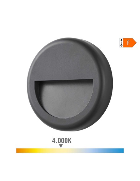 Aplique led redondo 6 w 570 lm 4000 k luz dia ip65 ø14 x 2,8 cm