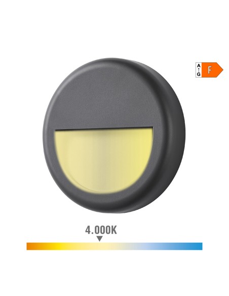 Aplique led redondo 6 w 570 lm 4000 k luz dia ip65 ø14 x 2,8 cm