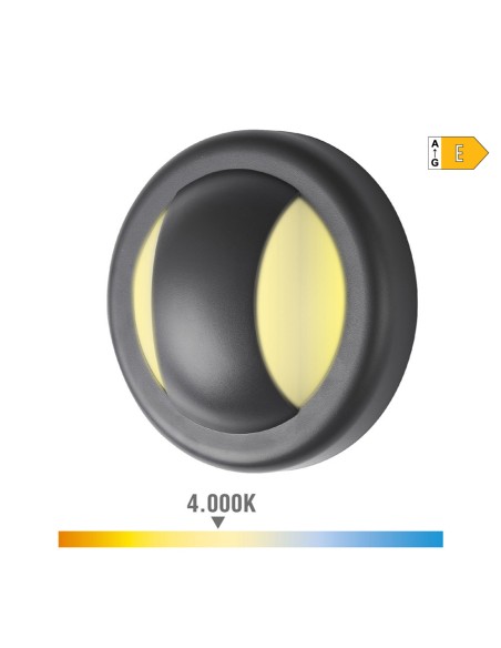 Aplique led redondo 6 w 250 lm 4000 k luz dia ip65 ø14 x 5,7 cm