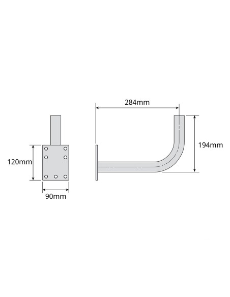 Soporte "l" 284x194mm ø35mm zinc+rpr televes