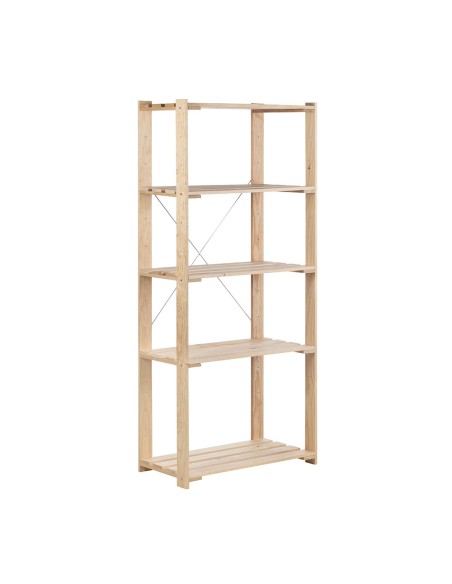 Estanteria alistonada evolution 5 pino macizo 76,5 x 38,5 x 174,5 cm
