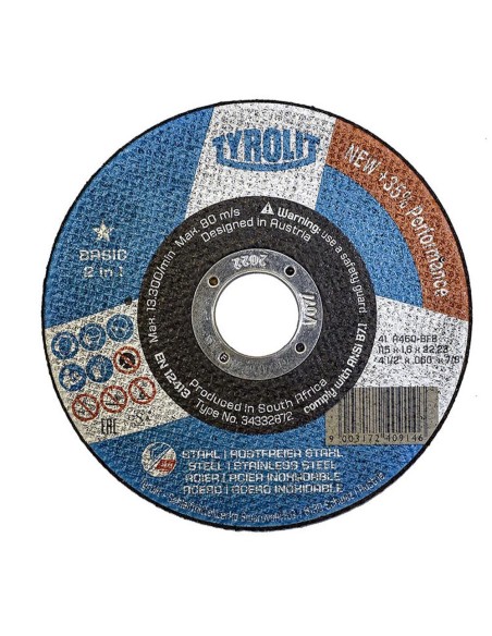 Disco corte plano 41c ø115x1,6x22,23 a46q-bfb