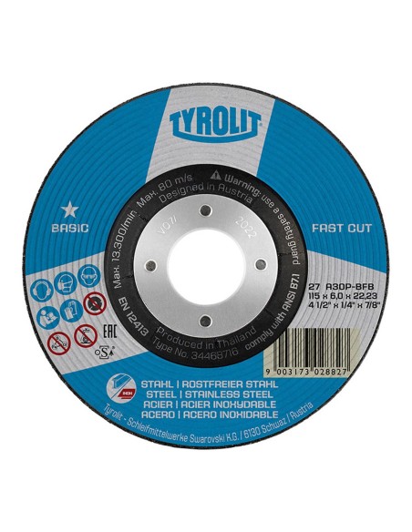 Disco desbaste 27c ø115x6x22,23 a30p-bfb