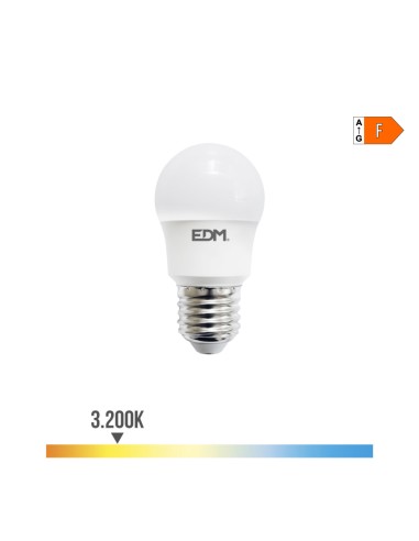 Bombilla esferica led e27 8,5 w 880 lm 3000 k luz calida ø4,5 x 8,6 cm