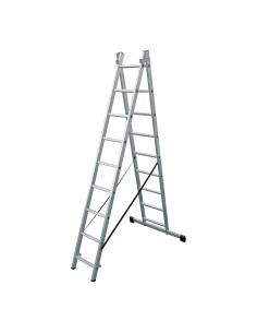 Escalera transformable de aluminio 2 x 9 peldaños