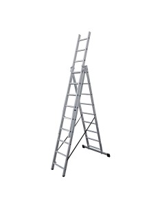 Escalera transformable de aluminio 3 x 9 peldaños