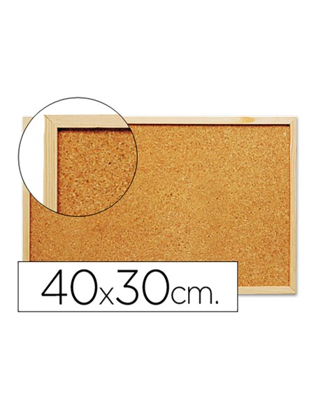 Pizarra de corcho con marco de madera 40 x 30 cm