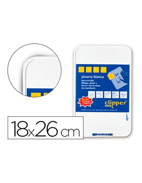 Pizarra blanca pequeña 18 x 26 cm con rotulador