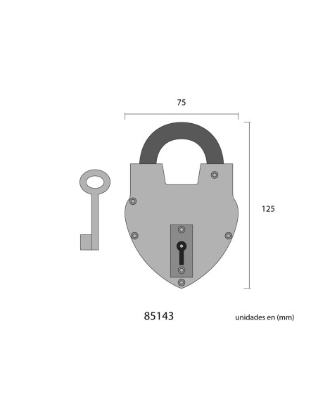 Candado rústico con 2 llaves efecto oxidado edm