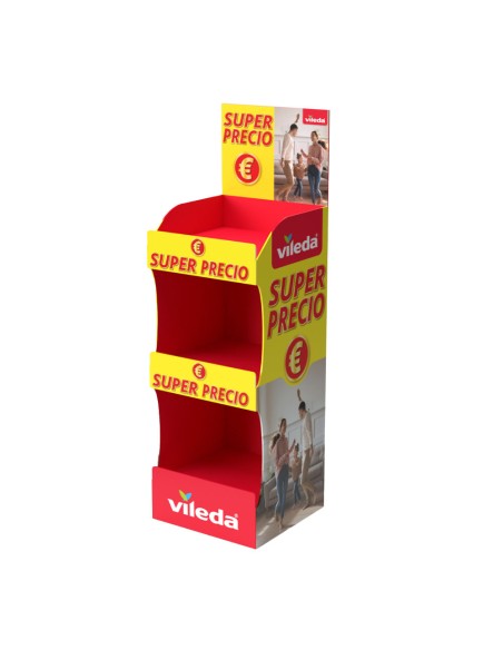 Expositor super precio universal vileda, 39 x 38 x 122 cm